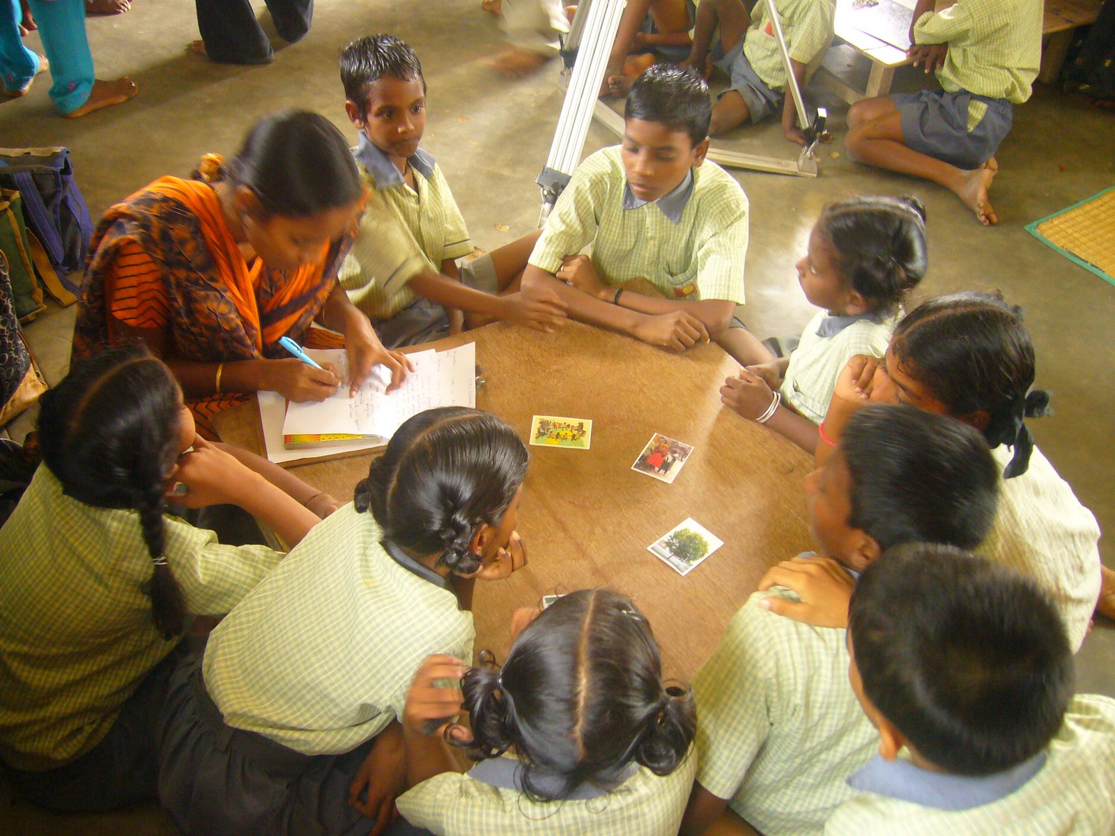 Children's art work at Siragu school